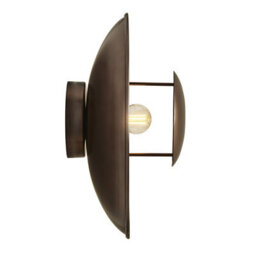 Industville Boston Round Metal Diffuser Wall Light, 13 Inch, Bronze - thumbnail 3
