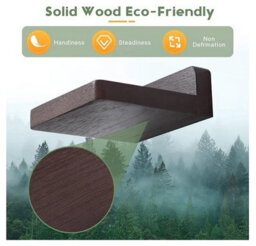 Small Floating Mini Wall Shelves Wooden Display Shelves Brown 4 Pack - thumbnail 4