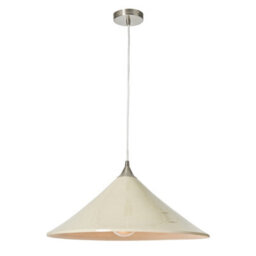Litecraft Bamboo Satin Nickel & Cream Ceiling Pendant Light - thumbnail 2