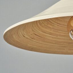 Litecraft Bamboo Satin Nickel & Cream Ceiling Pendant Light - thumbnail 5