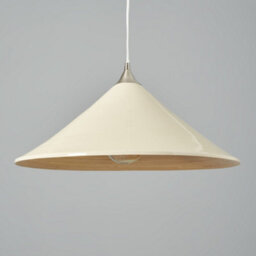 Litecraft Bamboo Satin Nickel & Cream Ceiling Pendant Light - thumbnail 4