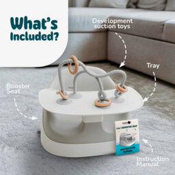 Booboo Baby 3 In 1 Baby Booster Seat With Removable Tray Portable High Chair Floor And Bath Seat - thumbnail 5