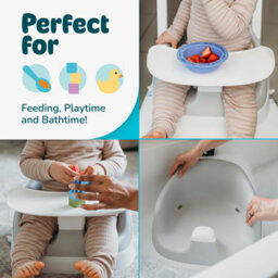 Booboo Baby 3 In 1 Baby Booster Seat With Removable Tray Portable High Chair Floor And Bath Seat - thumbnail 6