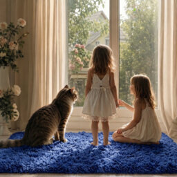 Oxford Homeware Shaggy Rug Anti-Slip Washable Soft Fluffy Living Room And Bedroom Rug (Navy, 60X220Cm) - thumbnail 2