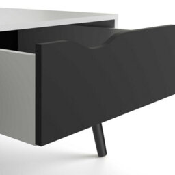 Wyld Haus Sapporo Coffee Table - White Top Matt Black Hairpin Legs 1 Drawer 1 Shelf - thumbnail 8