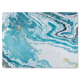 Benjamin Tate Design Blue Marble Glass Chopping Boarddesigner Style - thumbnail 1