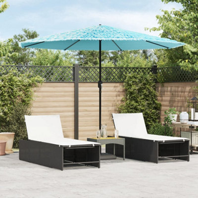 Walplus Garden Parasol With Steel Pole Blue 324X324X247 Cm - image 1