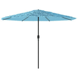 Walplus Garden Parasol With Steel Pole Blue 324X324X247 Cm - thumbnail 5
