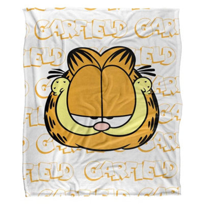 Garfield Silky Sketch Name Repeat Supersoft Blanket White/yellow (One Size) - image 1