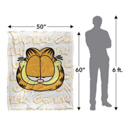 Garfield Silky Sketch Name Repeat Supersoft Blanket White/yellow (One Size) - thumbnail 4