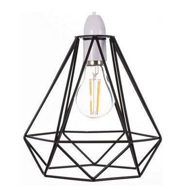 Giggi Black Cage Metal Basket Ceiling Light Shade - image 1