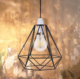Giggi Black Cage Metal Basket Ceiling Light Shade - thumbnail 5