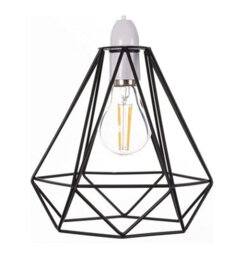 Giggi Black Cage Metal Basket Ceiling Light Shade - thumbnail 1