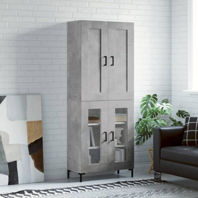 Berkfield Highboard Concrete Grey 69.5X34X180 Cm Engineered Wood - image 1