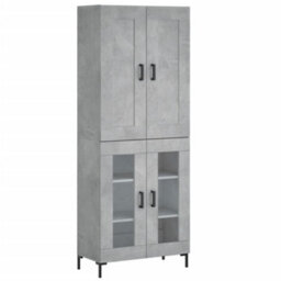 Berkfield Highboard Concrete Grey 69.5X34X180 Cm Engineered Wood - thumbnail 2