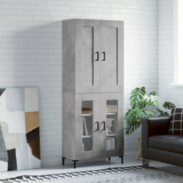 Berkfield Highboard Concrete Grey 69.5X34X180 Cm Engineered Wood - thumbnail 1