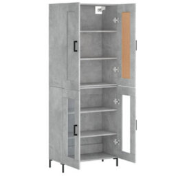 Berkfield Highboard Concrete Grey 69.5X34X180 Cm Engineered Wood - thumbnail 4