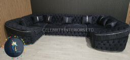 Ambassador U Shape Sofa Anthracite And Chrome - thumbnail 1