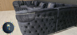 Ambassador U Shape Sofa Anthracite And Chrome - thumbnail 3