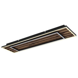 Luminosa Lighting Luminosa Woody 80X20Cm Integrated Led Semi Flush Ceiling Light Matt Black Led 3000K - thumbnail 5