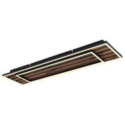 Luminosa Lighting Luminosa Woody 80X20Cm Integrated Led Semi Flush Ceiling Light Matt Black Led 3000K
