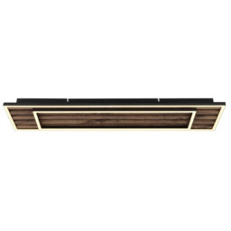Luminosa Lighting Luminosa Woody 80X20Cm Integrated Led Semi Flush Ceiling Light Matt Black Led 3000K - thumbnail 3
