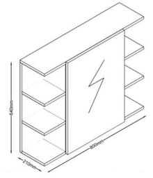 Vcm Mirror Cabinet Bathroom Mirror Shelf Zalo - thumbnail 4
