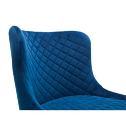 Julian Bowen Luxe Diamond Quilted Upholstered Bar Stool - Blue Velvet - thumbnail 5