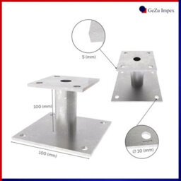 Gezu Impex Heavy Duty Hot Dip Galvanised Elevator Bolt Down Pergola Post Support - Pergola Base - 70 X 70 mm (Pack Of 8) - thumbnail 2