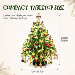 Amorly Light Up Diy 3D Beaded Christmas Tree Kit, Classic Green, Table Top Holiday Ornament, Contains Colourful Beads & Decor Charms - thumbnail 4