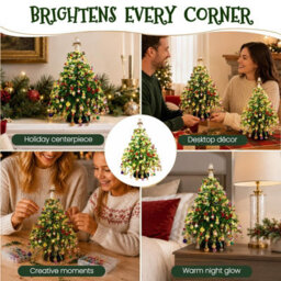 Amorly Light Up Diy 3D Beaded Christmas Tree Kit, Classic Green, Table Top Holiday Ornament, Contains Colourful Beads & Decor Charms - thumbnail 8
