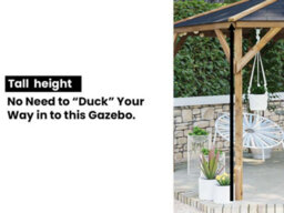 Dunster House Wooden Gazebo Utopia 430 4M X 3M Heavy Duty Garden Shelter, Roof Shingles Included - thumbnail 6