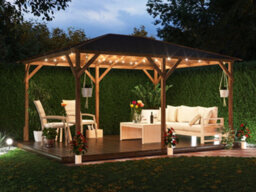 Dunster House Wooden Gazebo Utopia 430 4M X 3M Heavy Duty Garden Shelter, Roof Shingles Included - thumbnail 2