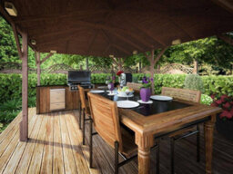 Dunster House Wooden Gazebo Utopia 430 4M X 3M Heavy Duty Garden Shelter, Roof Shingles Included - thumbnail 3