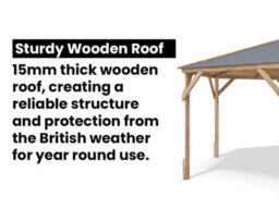 Dunster House Wooden Gazebo Utopia 430 4M X 3M Heavy Duty Garden Shelter, Roof Shingles Included - thumbnail 8