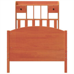 Berkfield Bookcase Bed Without Mattress Wax Brown 75X190 Cm Small Single Solid Wood Pine - thumbnail 4