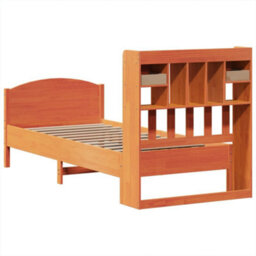 Berkfield Bookcase Bed Without Mattress Wax Brown 75X190 Cm Small Single Solid Wood Pine - thumbnail 6