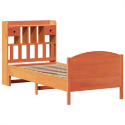 Berkfield Bookcase Bed Without Mattress Wax Brown 75X190 Cm Small Single Solid Wood Pine - thumbnail 3