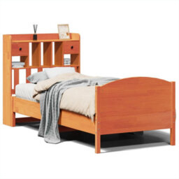Berkfield Bookcase Bed Without Mattress Wax Brown 75X190 Cm Small Single Solid Wood Pine - thumbnail 2