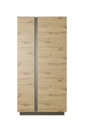 Arte Arco Contemporary 2 Hinged Door Wardrobe 5 Shelves 1 Rail Artisan Oak Effect (H)1940mm (W)970mm (D)540mm - thumbnail 3