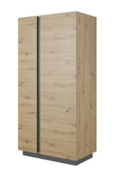 Arte Arco Contemporary 2 Hinged Door Wardrobe 5 Shelves 1 Rail Artisan Oak Effect (H)1940mm (W)970mm (D)540mm - thumbnail 1