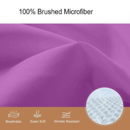 Oxford Homeware Purple Plain Dyed Fitted Sheet 25Cm Extra Deep Pocket Soft Easy Care Bedding Sheet (W)137Cmx(L)191Cm (Double) - thumbnail 8
