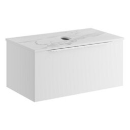 Affine 800mm Countertop Bathroom Vanity Unit Basin Wall Hung Furniture Soft Close White - thumbnail 5