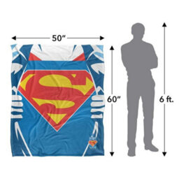 DC comics Superman Silky Chest Logo Supersoft Blanket Blue/white (36In X 58In) - thumbnail 4