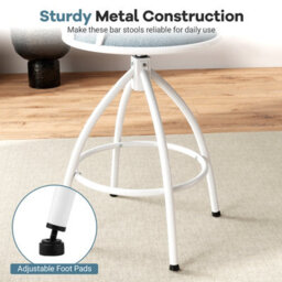 Costway Swivel Bar Stools Set Of 2 Modern Breakfast Chairs For Kitchen Island - thumbnail 6