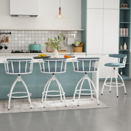 Costway Swivel Bar Stools Set Of 2 Modern Breakfast Chairs For Kitchen Island - thumbnail 7