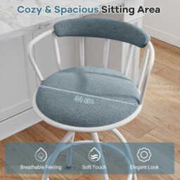 Costway Swivel Bar Stools Set Of 2 Modern Breakfast Chairs For Kitchen Island - thumbnail 4