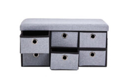 Periea 'gigi' Large Ottoman Storage Box, 6 Drawers, 280Kg Weight Tested - Grey - thumbnail 3