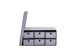 Periea 'gigi' Large Ottoman Storage Box, 6 Drawers, 280Kg Weight Tested - Grey - thumbnail 2