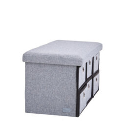Periea 'gigi' Large Ottoman Storage Box, 6 Drawers, 280Kg Weight Tested - Grey - thumbnail 1